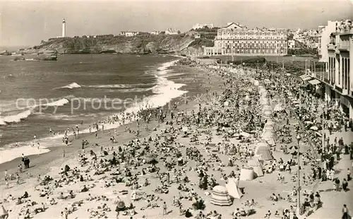AK / Ansichtskarte Biarritz_Pyrenees_Atlantiques La Grande Plage Biarritz_Pyrenees