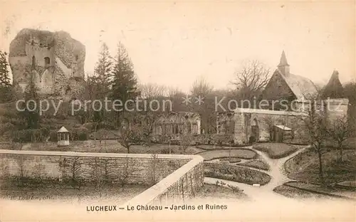 AK / Ansichtskarte Lucheux Le Chateau Jardins et Ruines Lucheux