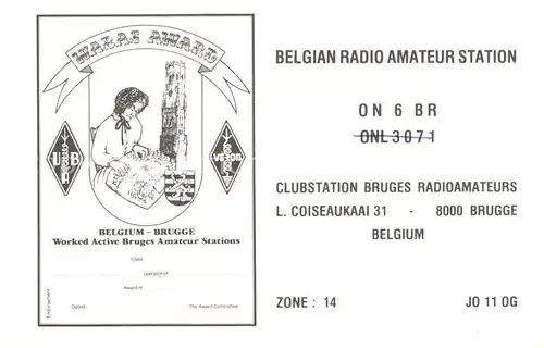 AK / Ansichtskarte Brugge_Bruges_Flandern Belgian Radio Amateur Station 