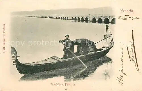 AK / Ansichtskarte Venezia_Venedig Gondola e Ferrovia Venezia Venedig