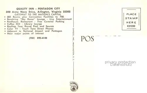 AK / Ansichtskarte Arlington_Virginia Quality Inn Pentagon City 