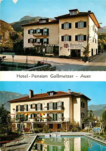 AK / Ansichtskarte Auer_Ora_Suedtirol Hotel Pension Gallmetzer Schwimmbad Auer_Ora_Suedtirol