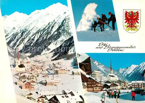 AK / Ansichtskarte Soelden_oetztal Ski und Sonnenparadies Panorama Ortsmotiv Soelden oetztal