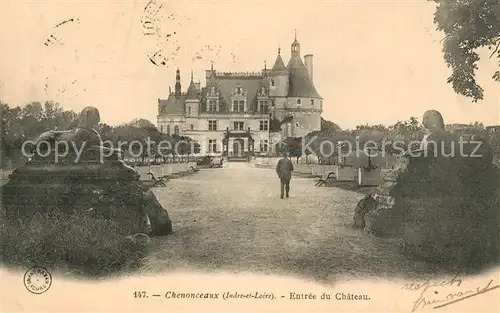 AK / Ansichtskarte Chenonceaux_Indre_et_Loire Entree du Chateau Schloss Chenonceaux_Indre