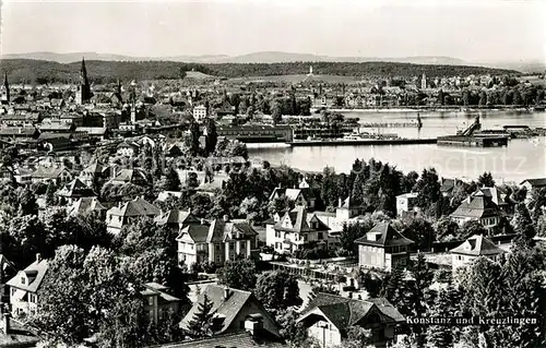 AK / Ansichtskarte Konstanz_Bodensee Panorama mit Kreuzlingen Konstanz_Bodensee