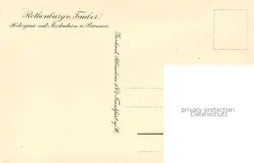 AK / Ansichtskarte Rothenburg_Tauber Roedergasse mit Markusturm und Brunnen Rothenburg Tauber