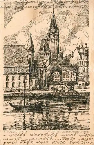 AK / Ansichtskarte Frankfurt_Main An der St Leonhardskirche Frankfurt Main