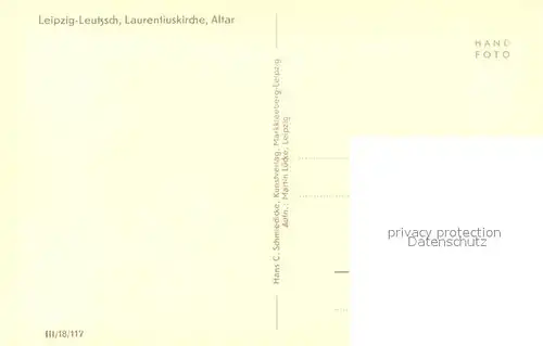 AK / Ansichtskarte Leutzsch Lautrentiuskirche Altar Leutzsch