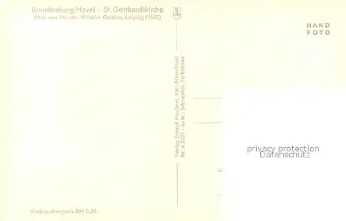 AK / Ansichtskarte Brandenburg_Havel St Gotthardtkirche Altar Brandenburg Havel