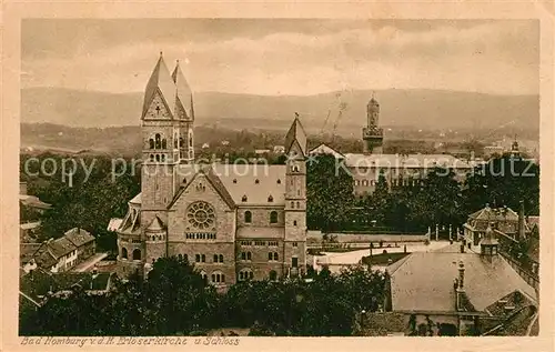 AK / Ansichtskarte Bad_Homburg Erloeserkirche und Schloss Bad_Homburg
