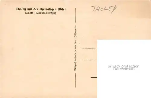 AK / Ansichtskarte Tholey_Theley Panorama mit ehem Abtei Tholey_Theley