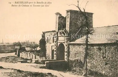 AK / Ansichtskarte Bazeilles Ruines du Chateau ou Turenne fut eleve Bazeilles