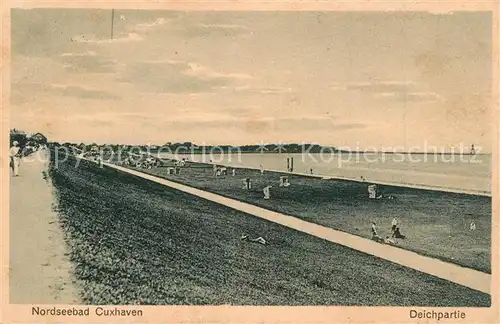 AK / Ansichtskarte Cuxhaven_Nordseebad Deichpartie Cuxhaven_Nordseebad