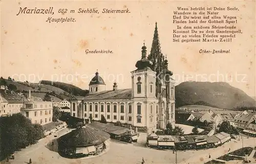AK / Ansichtskarte Mariazell_Steiermark Hauptplatz Gnadenkirche Otker Denkmal Mariazell_Steiermark