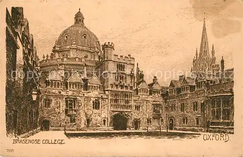 AK / Ansichtskarte Oxford_Oxfordshire Brasenose College Oxford Oxfordshire