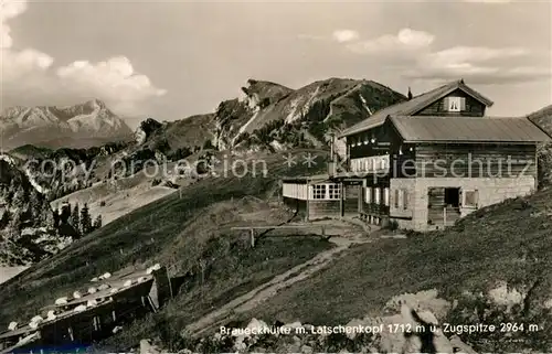 AK / Ansichtskarte Zugspitze Brauneckhuette mit Latschenkopf Zugspitze