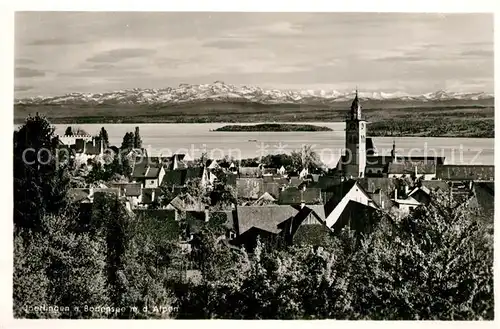 AK / Ansichtskarte ueberlingen_Bodensee mit Alpenpanorama ueberlingen Bodensee