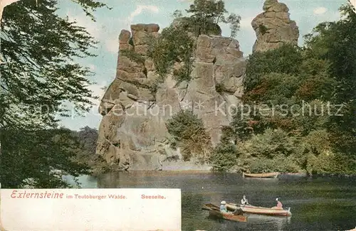 AK / Ansichtskarte Externsteine im Teutoburger Wald Seeseite Externsteine