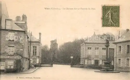 AK / Ansichtskarte Vire_Calvados Chateau fort et l entree du parc Schloss Vire Calvados