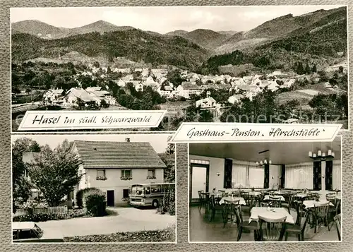 AK / Ansichtskarte Hasel Panorama Schwarzwald Gasthaus Pension Hirschstueble Hasel