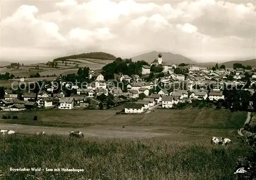 AK / Ansichtskarte Lam_Oberpfalz Panorama mit Hohenbogen Bayerischer Wald Lam_Oberpfalz