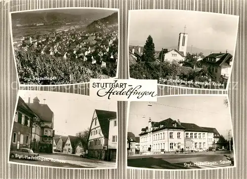 AK / Ansichtskarte Hedelfingen Panorama Kirche Schule Rathaus Hedelfingen