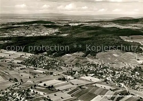 AK / Ansichtskarte Tannenkirch_Baden Markgraefler Land Fliegeraufnahme Tannenkirch_Baden