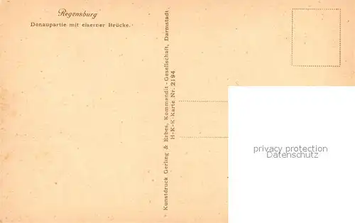 Regensburg_Donau Donaupartie mit eiserner Bruecke 