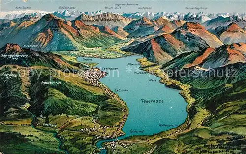 Tegernsee Panoramakarte Tegernsee