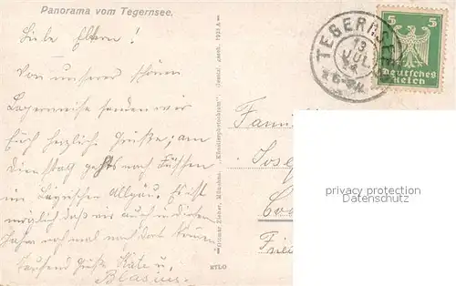 Tegernsee Panoramakarte Tegernsee