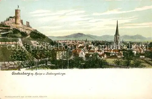 Godesberg_Bad mit Ruine und Siebengebirge Godesberg_Bad