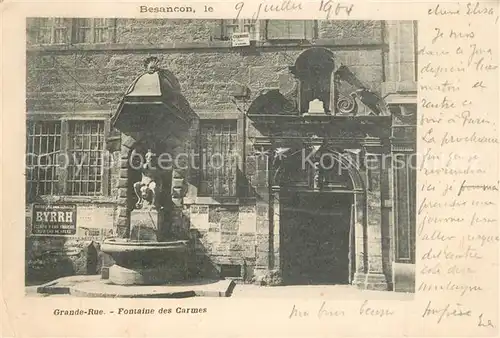 Besancon_Doubs Grande Rue Fontaine des Carmes Besancon Doubs