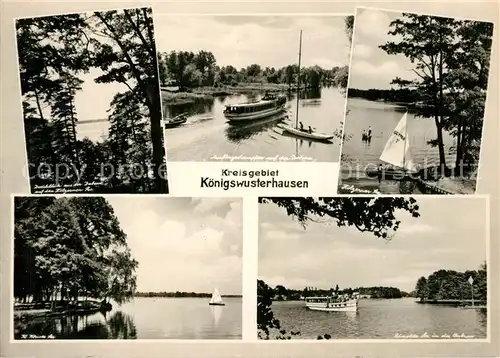 Koenigswusterhausen Hoelzerner See Kl Koeriser See Schmolde See Ausflugsdampfer auf der Dahme Koenigswusterhausen