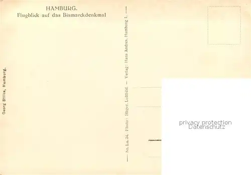 AK / Ansichtskarte Hamburg Fliegeraufnahme mit Bismarckdenkmal Hamburg