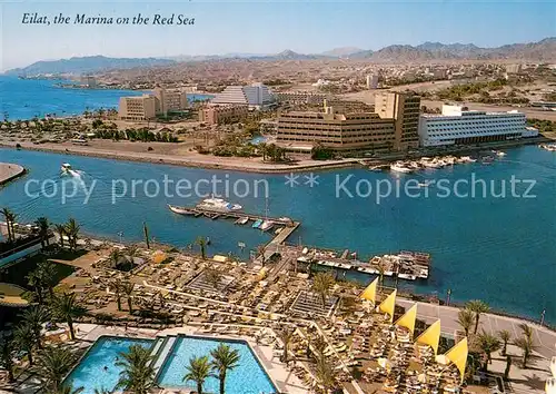 AK / Ansichtskarte Eilat Marina on the Red Sea Fliegeraufnahme Eilat
