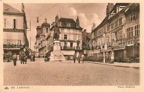 AK / Ansichtskarte Langres Place Diderot Monument Statue Langres
