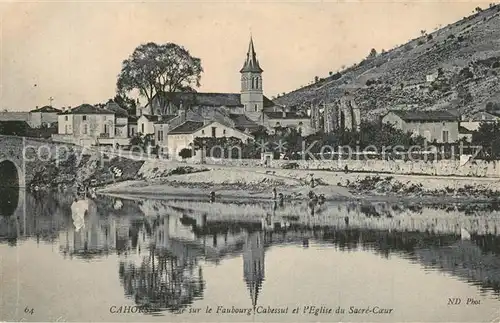 AK / Ansichtskarte Cahors Vue sur le Faubourg Cabessut Eglise du Sacre Coeur Cahors