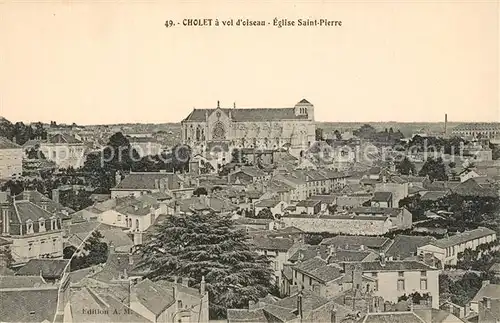 AK / Ansichtskarte Cholet a vol d oiseau Eglise Saint Pierre Cholet