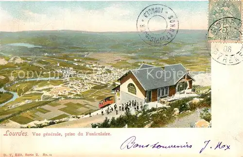 AK / Ansichtskarte Lourdes_Hautes_Pyrenees Vue generale prise du Funiculaire Lourdes_Hautes_Pyrenees