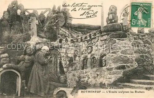 AK / Ansichtskarte Rotheneuf Ermite sculptant les Rochers Rotheneuf