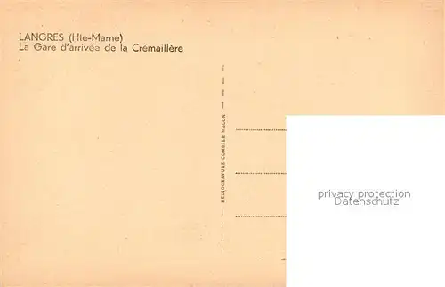 AK / Ansichtskarte Langres Gare d arrivee de la Cremaillere Langres