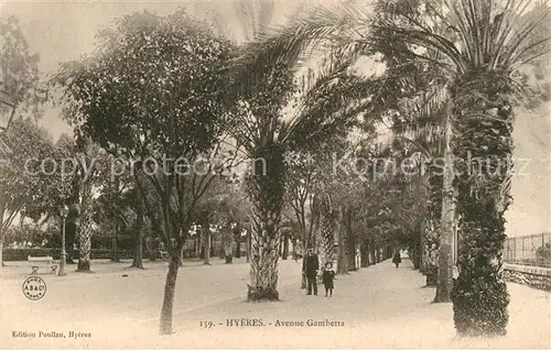 AK / Ansichtskarte Hyeres_les_Palmiers Avenue Gambetta des palmiers Hyeres_les_Palmiers