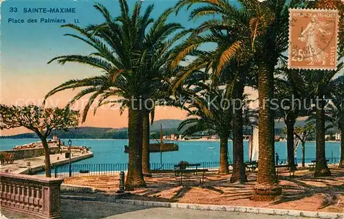 AK / Ansichtskarte Sainte_Maxime_sur_Mer_Var Place des Palmiers Cote d Azur Sainte_Maxime_sur_Mer_Var