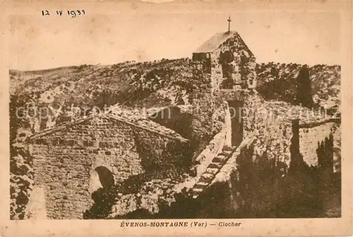 AK / Ansichtskarte Evenos Le Clocher Evenos