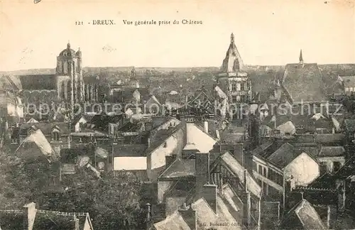 AK / Ansichtskarte Dreux Vue generale prise du Chateau Dreux