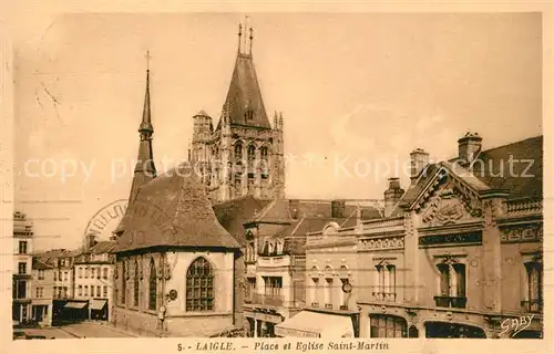 AK / Ansichtskarte L_Aigle Place et l Eglise Saint Martin L_Aigle