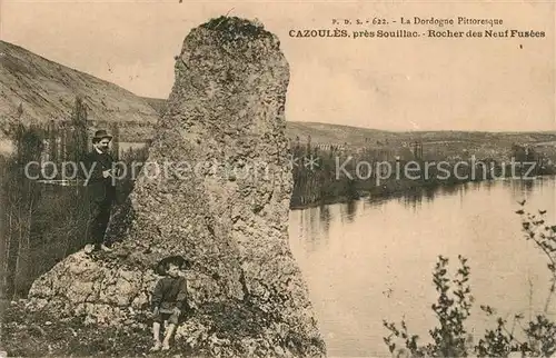 AK / Ansichtskarte Cazoules Rocher des Neuf Fusees et la Dordogne Cazoules