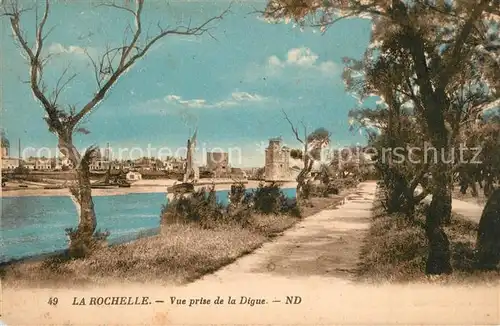 AK / Ansichtskarte La_Rochelle_Charente Maritime Vue prise de la Digue La_Rochelle