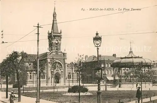 AK / Ansichtskarte Malo les Bains Place Turenne Eglise Kiosque Pavillon Malo les Bains