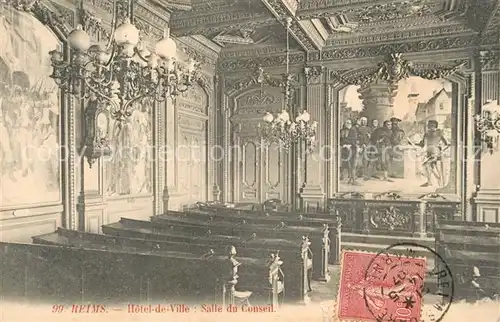AK / Ansichtskarte Reims_Champagne_Ardenne Hotel de Ville Salle du Conseil Reims_Champagne_Ardenne